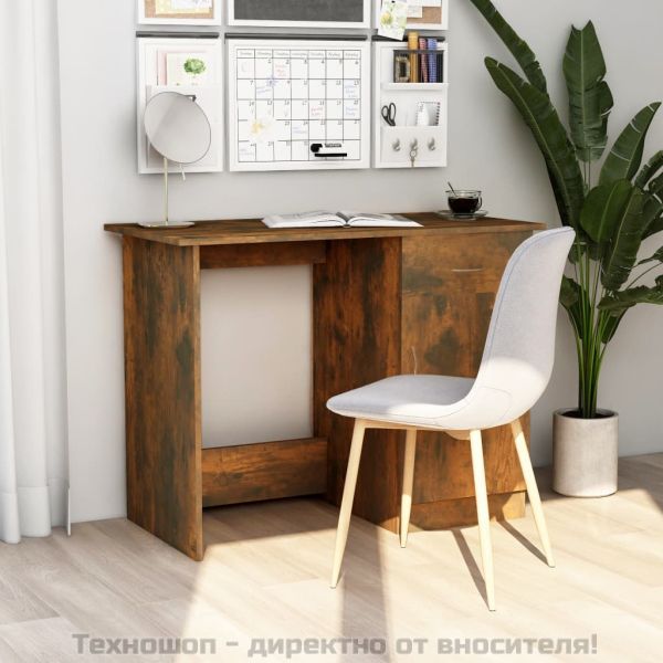 Бюро, опушен дъб, 100x50x76 см, инженерно дърво