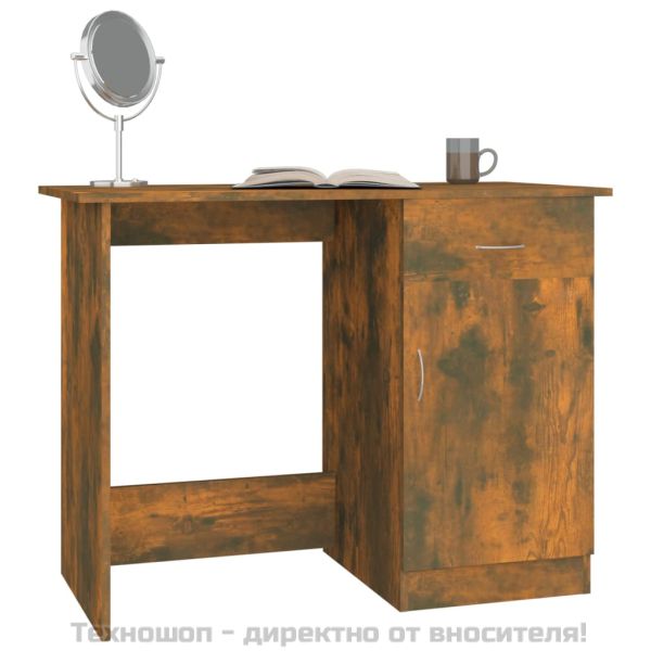 Бюро, опушен дъб, 100x50x76 см, инженерно дърво