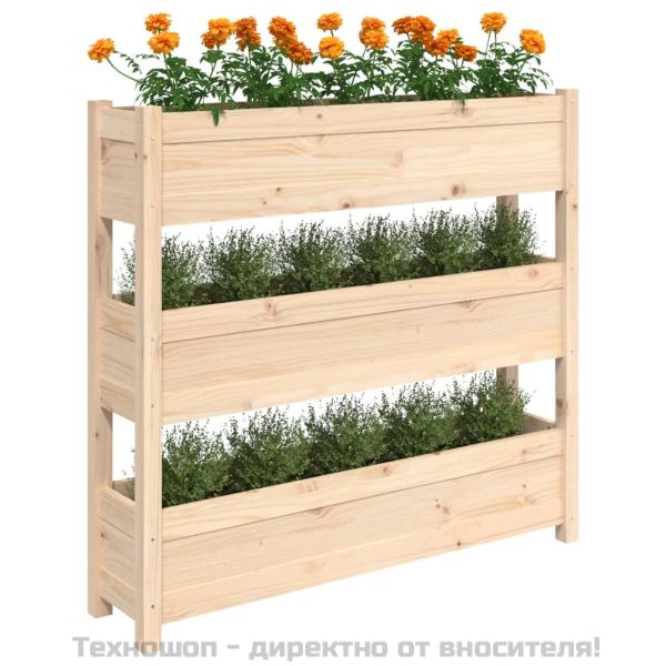 Плантер, 112x25x104,5 см, борово дърво масив