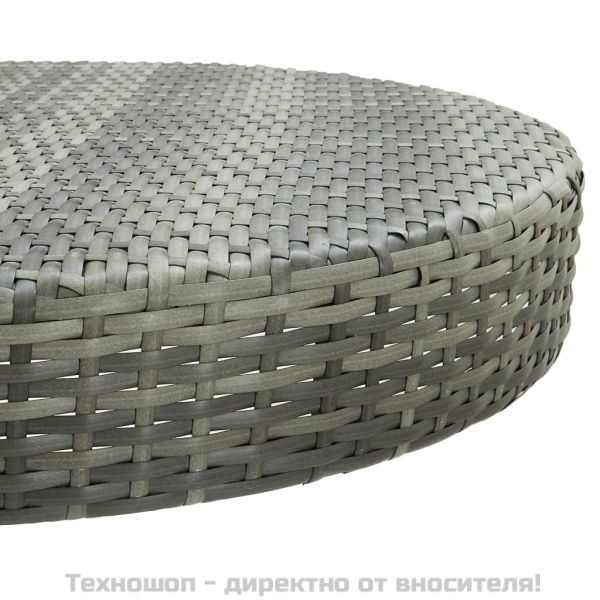 Градинска маса, сива, 75,5x106 см, полиратан