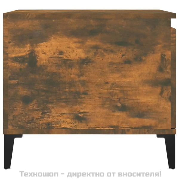 Кафе маса, опушен дъб, 100x50x45 см, инженерно дърво