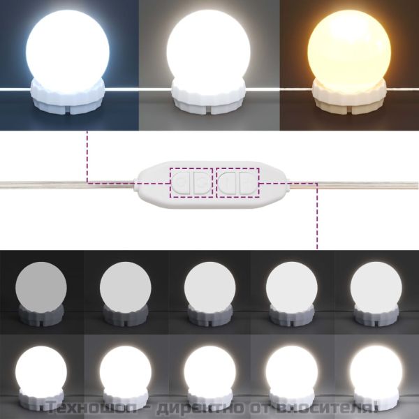 Огледален шкаф с LED, опушен дъб, 60x31,5x62 см