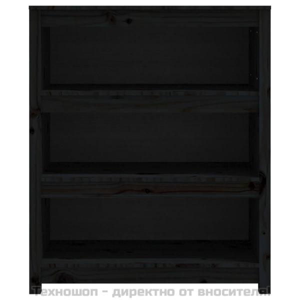 Библиотека, черна, 80x35x97 см, бор масив