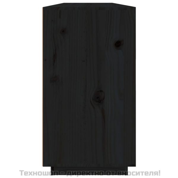 Сайдборд, черен, 100x40x75 см, бор масив