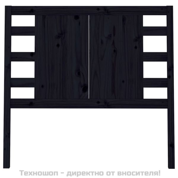 Табла за спалня, черна, 106x4x100 см, бор масив