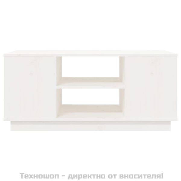 Кафе маса, бяла, 90x49x40,5 см, борово дърво масив