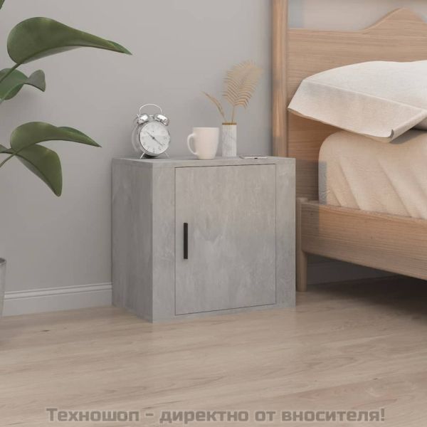 Нощни шкафчета за стенен монтаж 2 бр бетонно сиви 50x30x47 см
