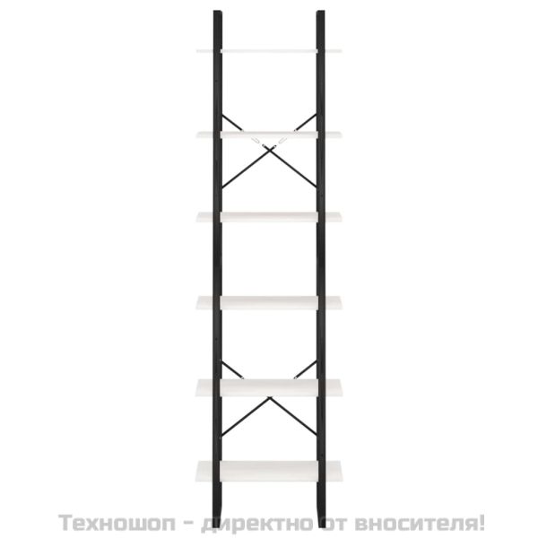 Етажерка, бяла, 60x30x210 см, борово дърво масив