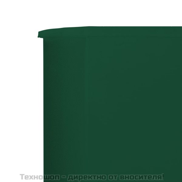Параван против вятър от 3 панела, текстил, 400x80 см, зелен