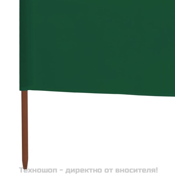 Параван против вятър от 3 панела, текстил, 400x80 см, зелен