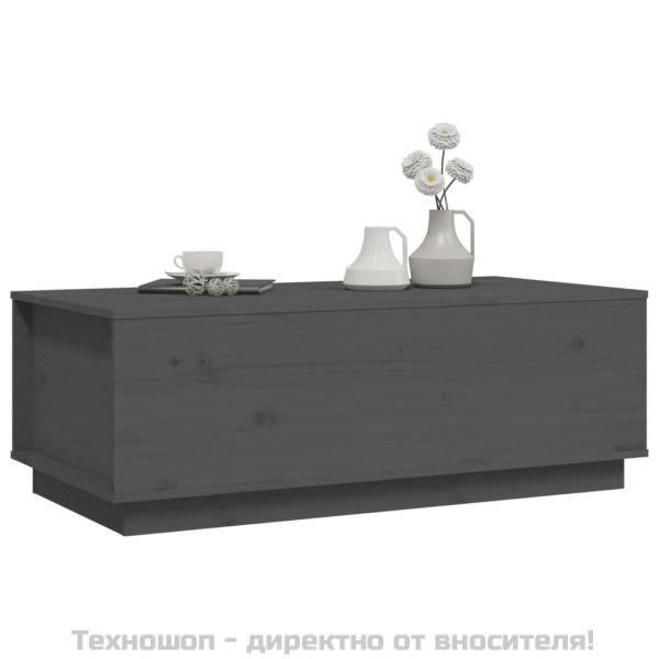 Кафе маса, сива, 100x50x35 см, бор масив