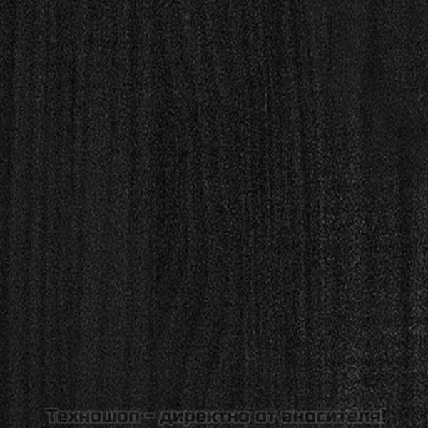 Библиотека/разделител за стая черна 100x30x167,5 см бор масив