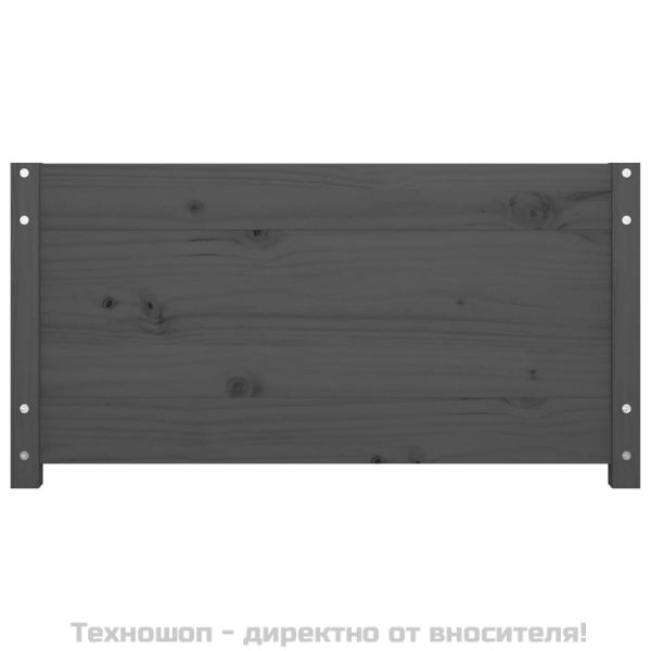 Дневно легло, сиво, борово дърво масив, 90x200 см