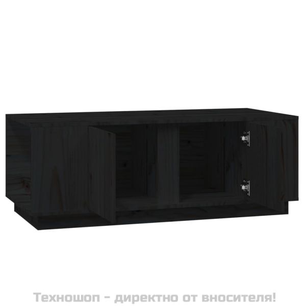 Кафе маса, черно, 110x50x40 см, бор масив