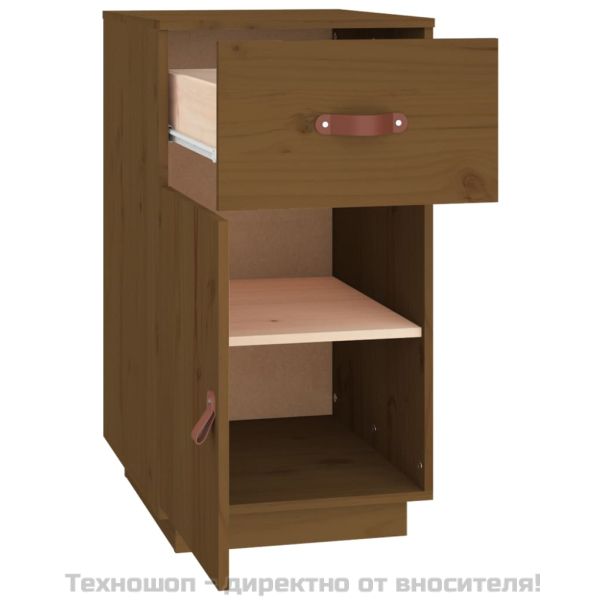 Шкаф за бюро, меденокафяв, 40x50x75 см, борово дърво масив