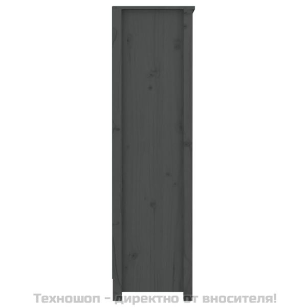 Библиотека, сива, 80x35x126 см, бор масив