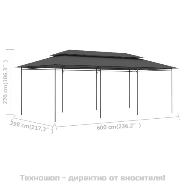 Шатра, 600x298x270 см, антрацит