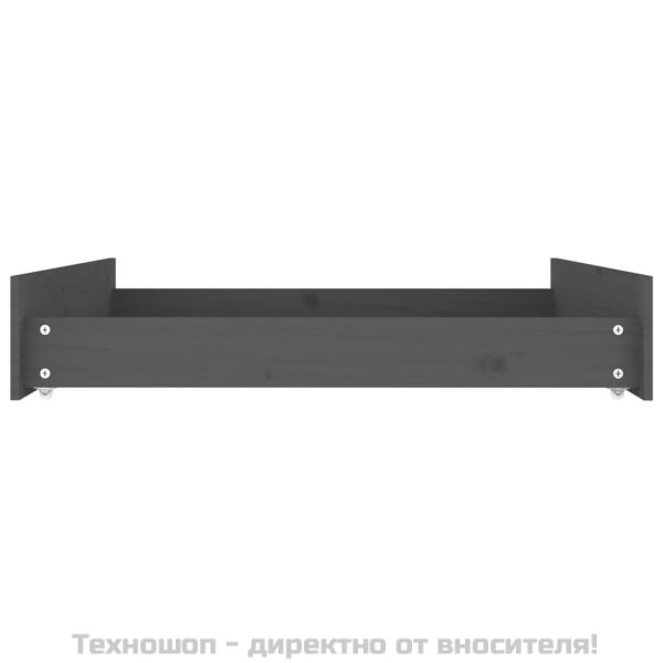 Чекмеджета за легло, 2 бр,Сиво, бор масив