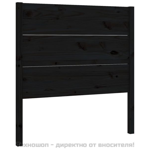 Табла за спалня, черна, 96x4x100 см, бор масив