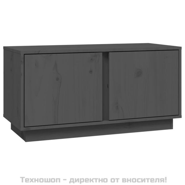 ТВ шкаф, сив, 80x35x40,5 см, бор масив