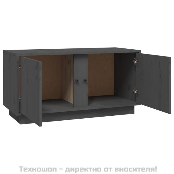 ТВ шкаф, сив, 80x35x40,5 см, бор масив