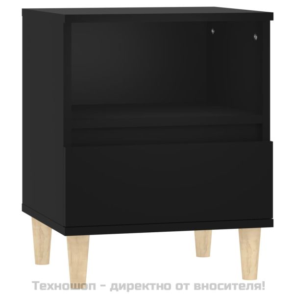 Нощно шкафче, черно,40x35x50 см