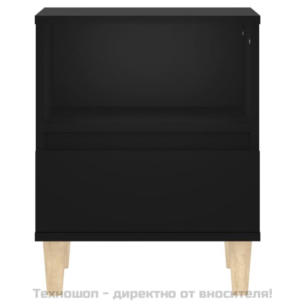 Нощно шкафче, черно,40x35x50 см
