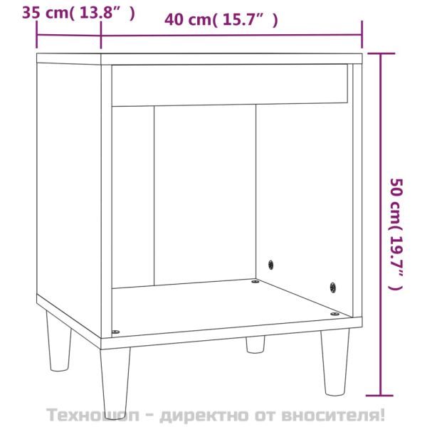 Нощни шкафчета 2 бр опушен дъб 40x35x50 см