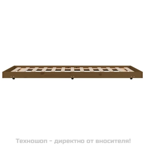 Рамка за легло, меденокафява, 100x200 см, бор масив