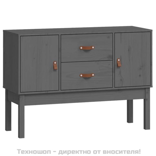 Сайдборд, сив, 110x40x78 см, бор масив