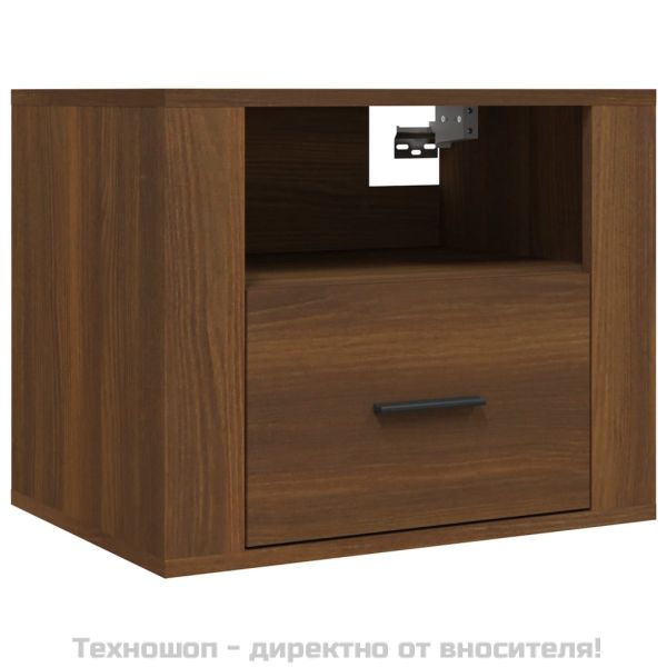 Нощни шкафчета за стенен монтаж, 2 бр, кафяв дъб, 50x36x40 см