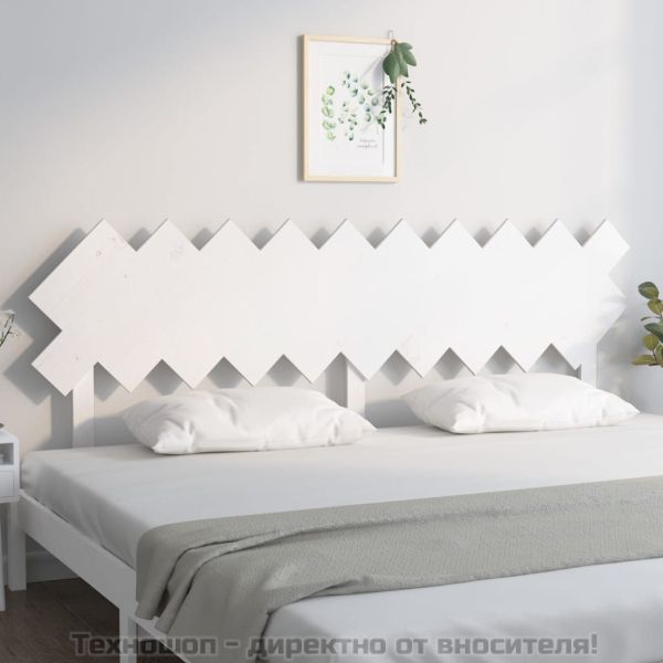 Горна табла за легло, бяла, 196 x 3 x 80,5 см, бор масив