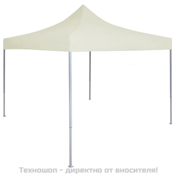 Професионална сгъваема парти шатра, 2x2 м, стомана, кремава