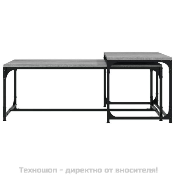 Кафе маси, 2 бр, сив сонома, инженерно дърво