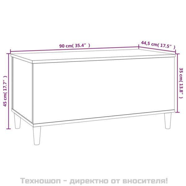 Маса за кафе, кафяв дъб, 90x44,5x45 см, инженерно дърво