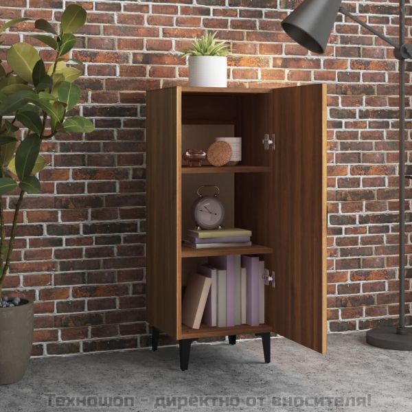 Сайдборд, кафяв дъб, 34,5x34x90 см, инженерно дърво