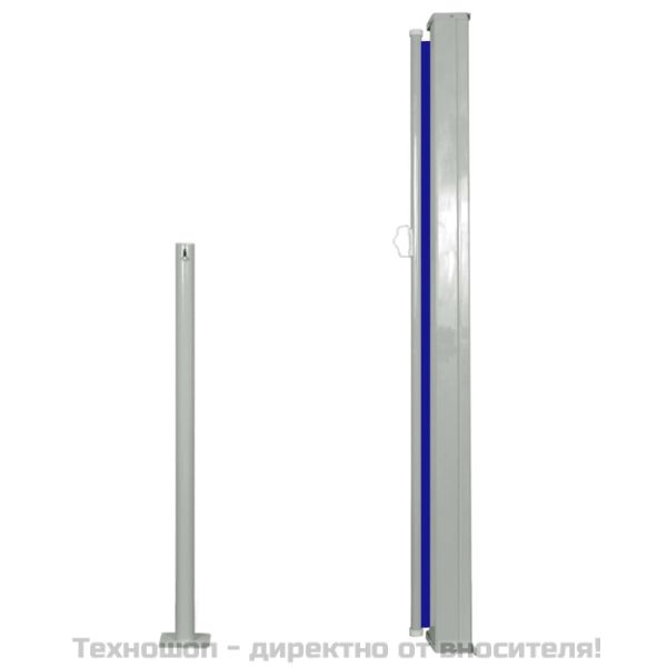 Прибираща се странична тента, 120х300 см, синя