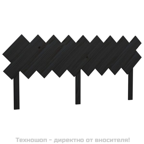 Горна табла за легло, черна,178x3x80,5 см, бор масив