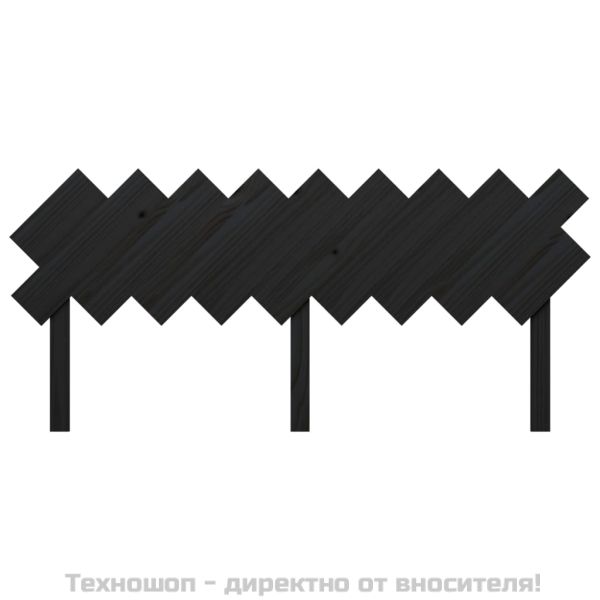 Горна табла за легло, черна,178x3x80,5 см, бор масив