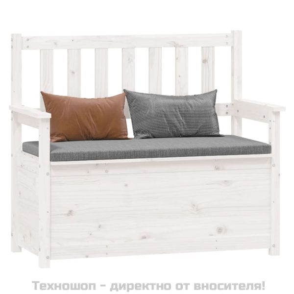 Пейка, бяла, 112,5x51,5x96,5 см, бор масив