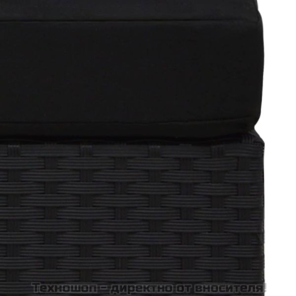 Градински комплект, 2 части, полиратан, черен