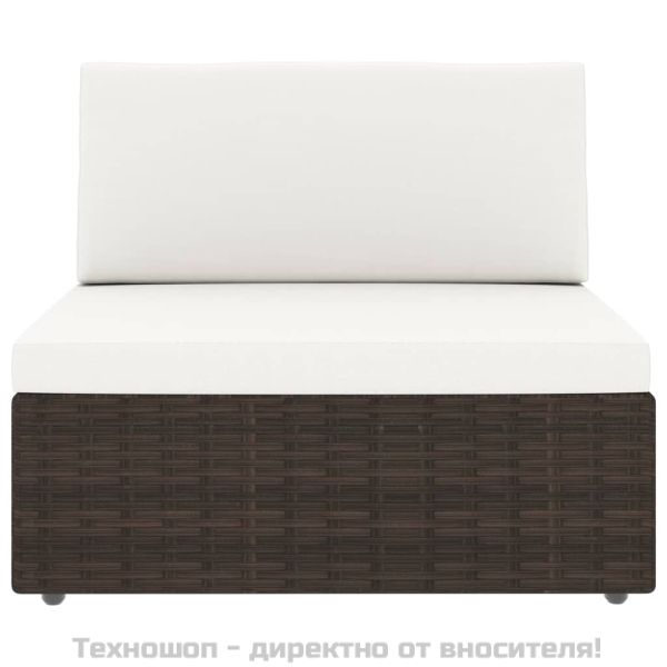 Градински комплект, 2 части, кафяв полиратан
