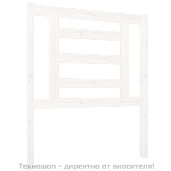 Горна табла за легло, бяла, 81x4x100 см, бор масив