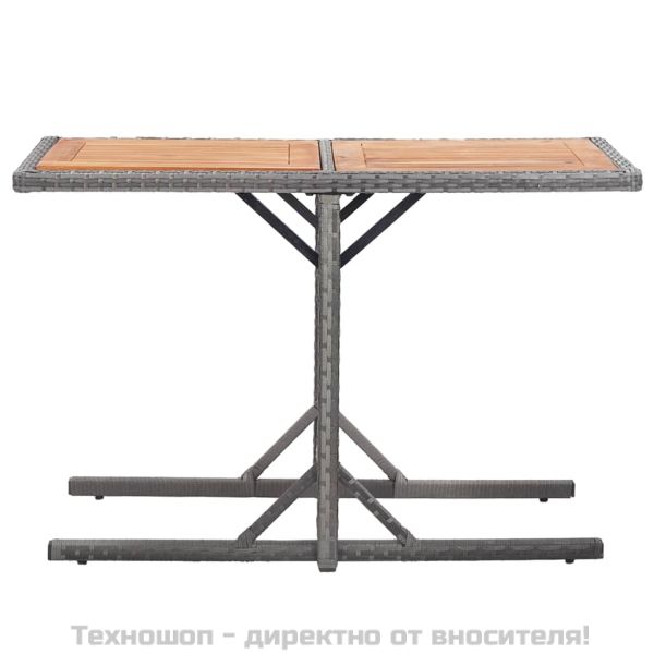 Градинска маса, антрацит, полиратан и акация масив