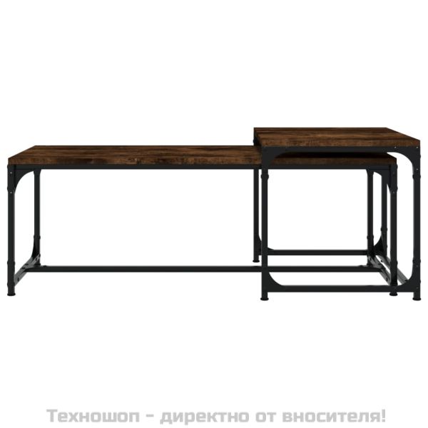 Кафе маси, 2 бр, опушен дъб, инженерно дърво