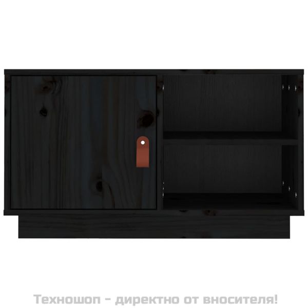 ТВ шкаф, черен, 70x34x40 см, бор масив