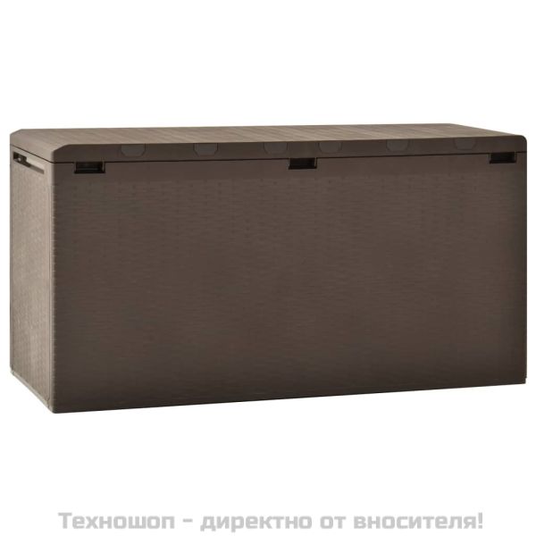 Градински сандък за съхранение, кафяв, 114x47x60 см