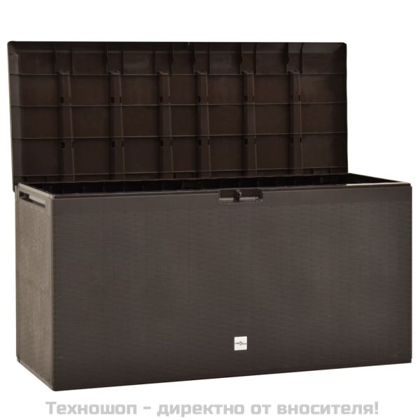 Градински сандък за съхранение, кафяв, 114x47x60 см
