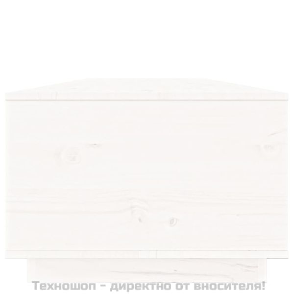 Кафе маса, бяла, 100x50x35 см, бор масив
