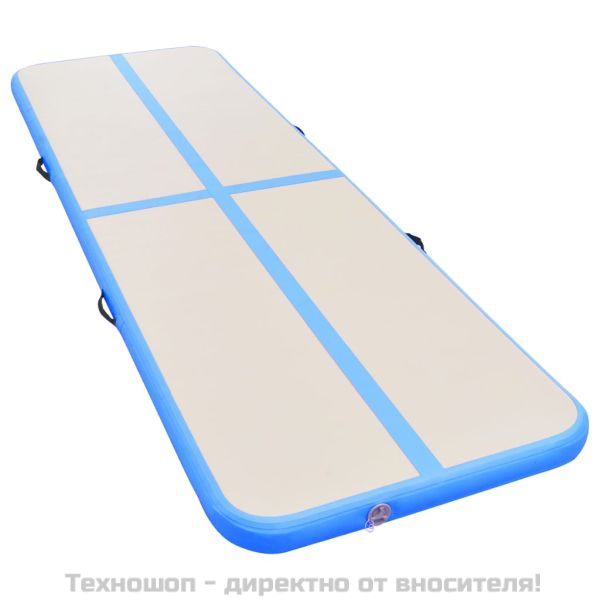 Надуваем дюшек за гимнастика с помпа, 600x100x10 см, PVC, син